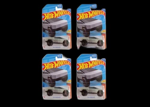 Hot Wheels 2022 Tesla Cybertruck 4x Lot Silver