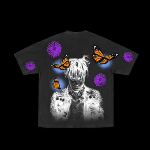 Juice Wrld Butterfly Tee Black