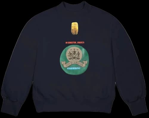 Kanye West Jesus Is King Jamaica Seal I Crewneck Navy