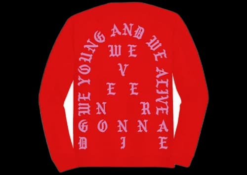 Kanye West Singapore Pablo Pop-Up We Young And We Alive L/S Tee Red