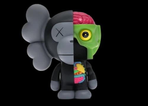 KAWS Bape Dissected Baby Milo Vinyl Figure Black