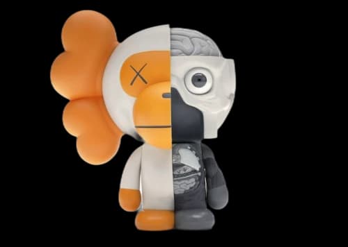 KAWS Bape Dissected Baby Milo Vinyl Figure White