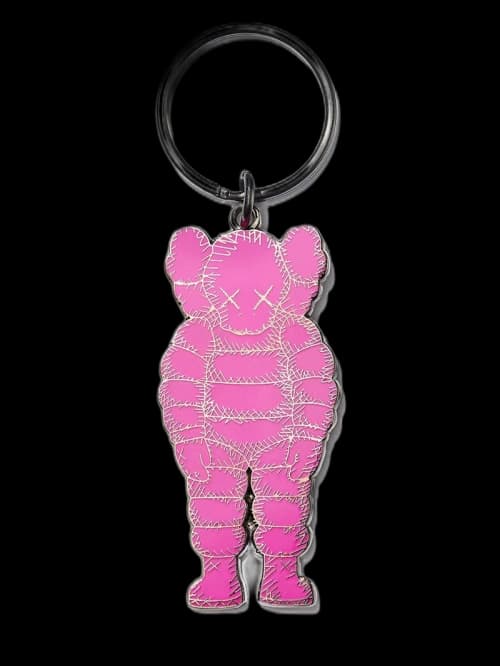 KAWS Brooklyn Museum WHAT PARTY Keychain Pink