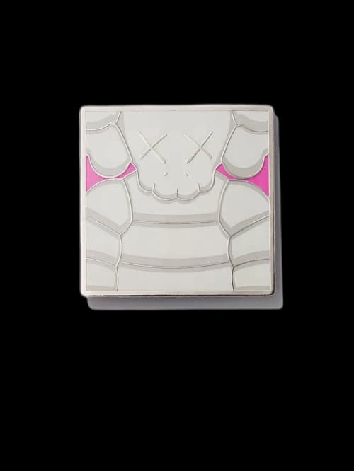 KAWS Brooklyn Museum WHAT PARTY Square Pin Grey