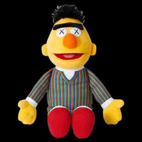 KAWS Sesame Street Uniqlo Bert Plush Toy Yellow