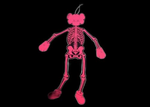 KAWS Skeleton Board Cutout Ornament Pink