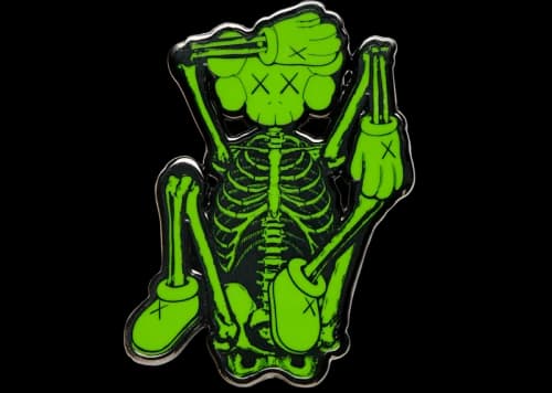 KAWS Skeleton Pin Green