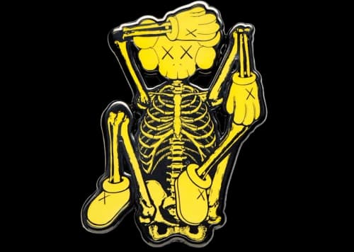 KAWS Skeleton Pin Yellow