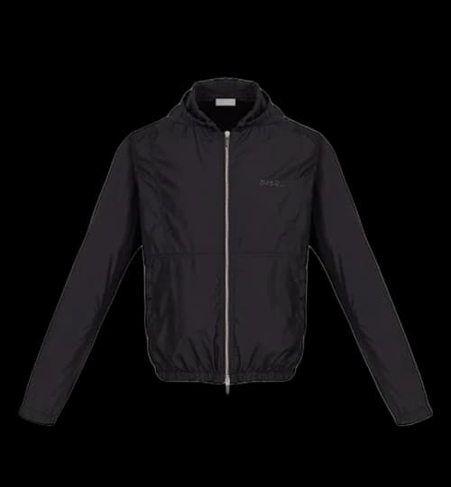 KAWS x Dior Nylon Zip Up Hooded Jacket Black