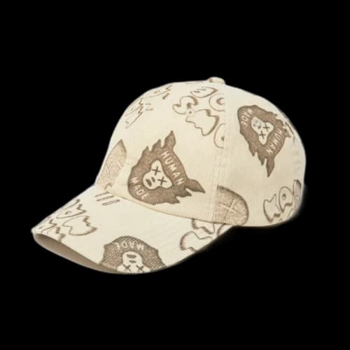 KAWS x Human Made Corduroy Print Cap Natural
