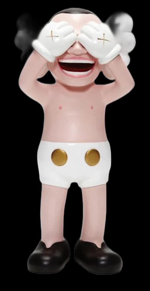 KAWS Yue Minjun Companion Vinyl Figure Pink