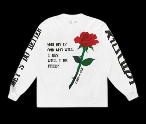 Kid Cudi Rose L/S Tee White