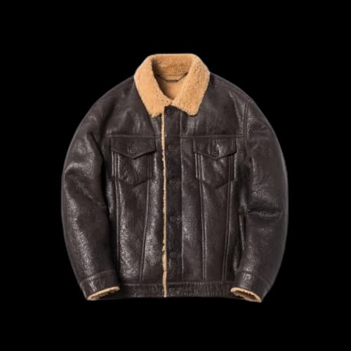 Kith Amherst Shearling Trucker Jacket Dark Brown