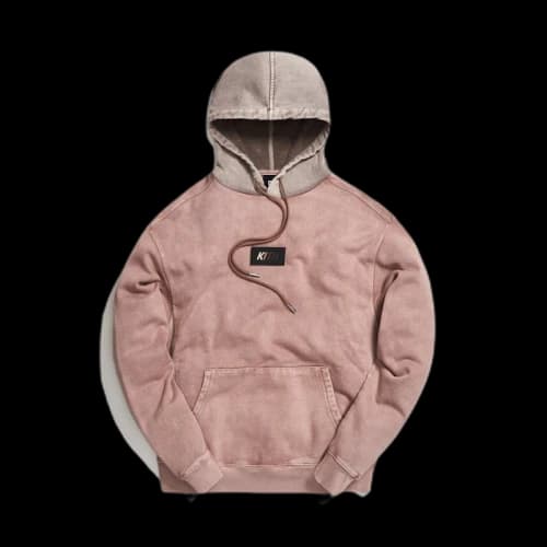 Kith Color Blocked Crystal Wash Williams Hoodie Mauve
