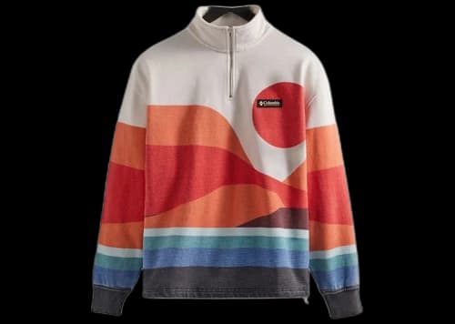 Kith Columbia Quarter Zip Red Hibiscus