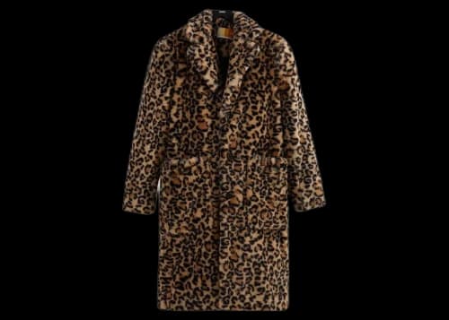 Kith Faux Leopard Patten Overcoat Birch