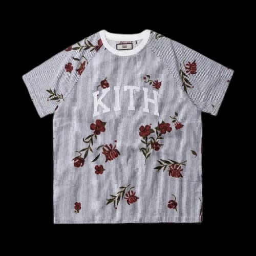 Kith Floral Seersucker Howard Tee Navy