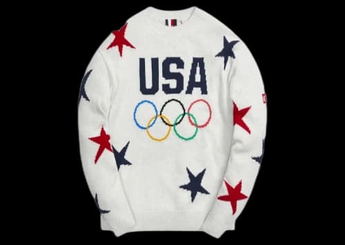 Kith for Team USA Intarsia Sweater Light Grey