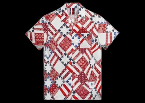 Kith for Team USA Starry Quilt Camp Collar Shirt Pyre