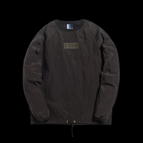 Kith L/S Crinkle Nylon Johnson Crewneck Espresso
