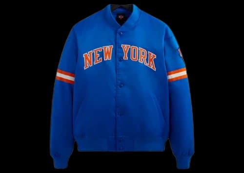 Kith New York Knicks Satin Bomber Jacket Royal