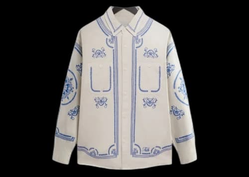 Kith Raw Hem Denim Apollo Shirt Sandrift