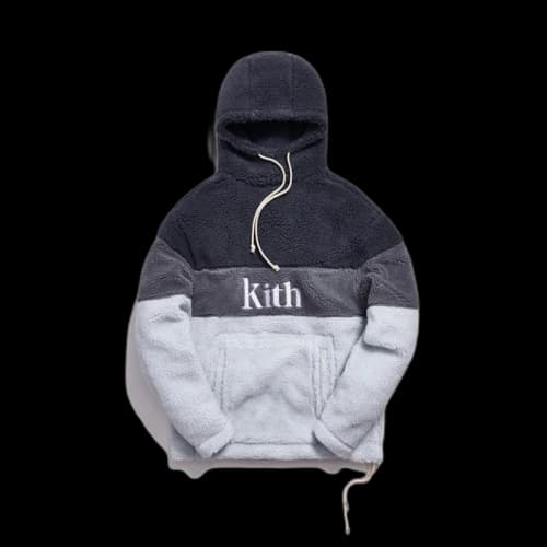 Kith Sherpa Double Pocket Hoodie Pearl Blue