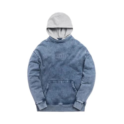 Kith Two Tone Indigo Hoodie Dark Indigo