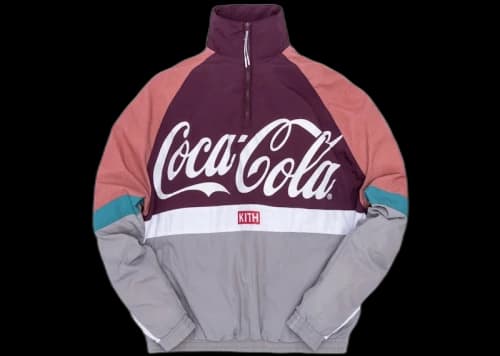 Kith x Coca-Cola Quarter Zip Nylon Windbreaker Grey