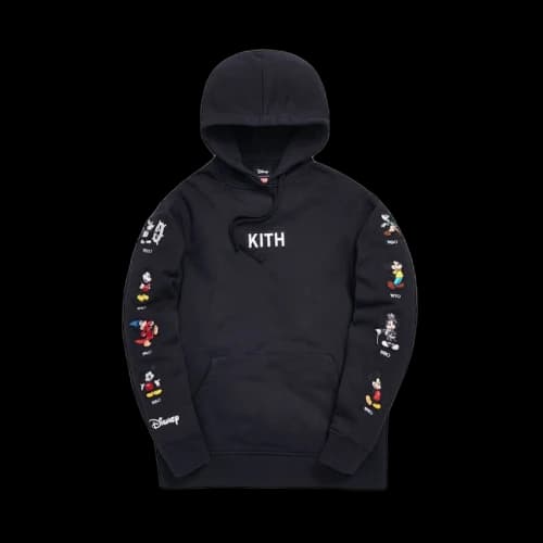 Kith x Disney Mickey Sleeve Patches Hoodie Black