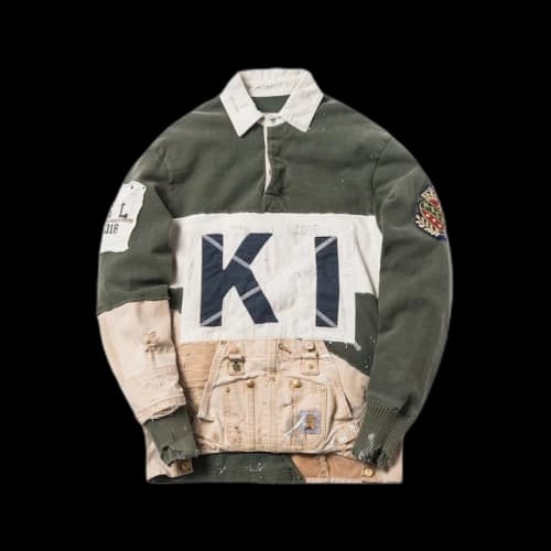 Kith x Greg Lauren 50/50 Rugby Shirt Olive/Sand