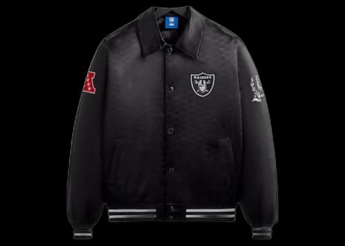Kith x NFL Raiders Satin Bomber Jacket Black