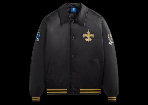 Kith x NFL Saints Satin Bomber Jacket Black