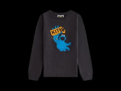 Kith x Sesame Street Kids Cookie Vintage Tee Black
