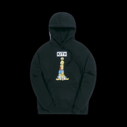 Kith x The Simpsons Family Stack Hoodie Black