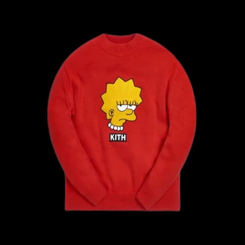 Kith x The Simpsons Lisa Intarsia Sweater Red