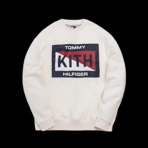 Kith x Tommy Hilfiger Slash Logo Crewneck Cream
