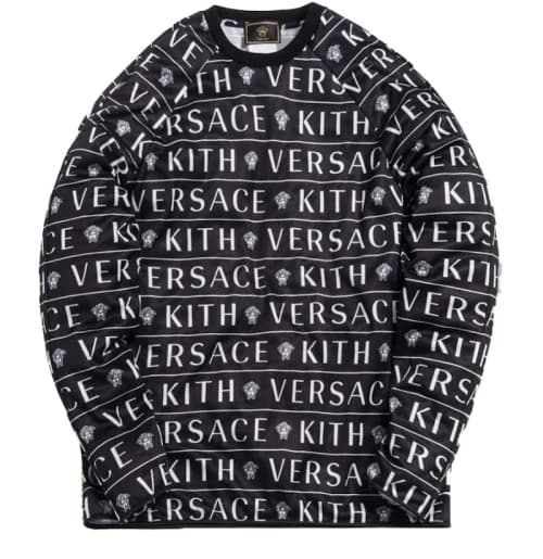 Kith x Versace Monogram Tricot Crewneck Black
