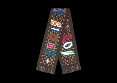 Louis Vuitton x NBA Letter Wool Scarf Brown