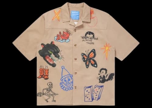 Market Almost There SS Button Up Shirt Khaki