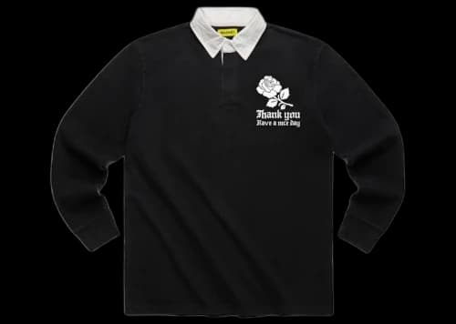 Market Knocked Loose Rugby Shirt Washed Black
