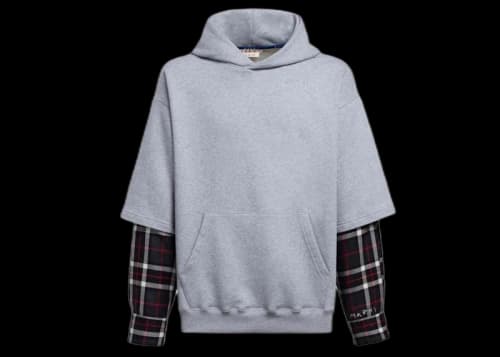 Marni Layered Hooded Sweatshirt Grey/Multi