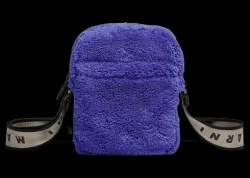 Marni Shearling Shoulder Bag Blue