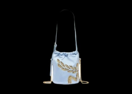 MCM Himmel Laurel Drawstring Bag Blue