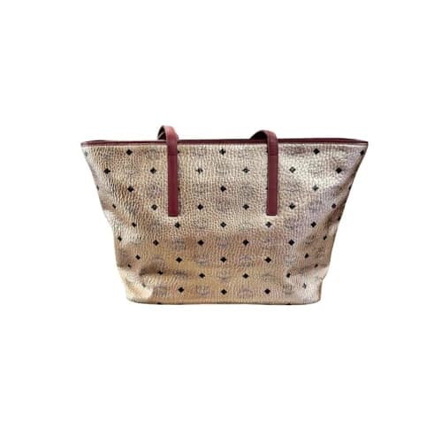 MCM Shopper Tote Metallic Gold