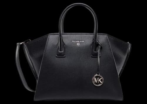 Michael Kors Leather Handbag With Frontal Logo Black