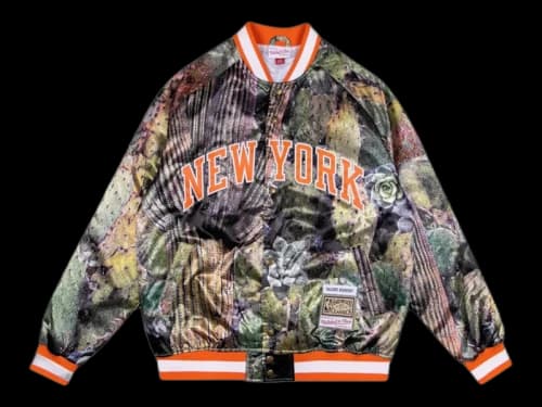 Mitchell & Ness x Salehe NY Varsity Bomber Jacket Camo
