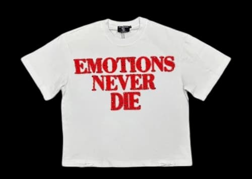Mixed Emotion Rhinestone Tee White/Red