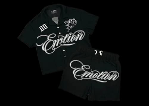 Mixed Emotion Signature Short Set Black