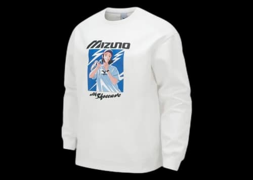 Mizuno x Shoecave L/S T-shirt White